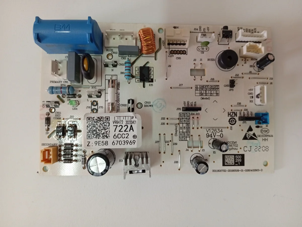 Placa Electrónica Aire Acondicionado 00118007722-20190509-01-0260402803-D/V12634/V98472 20220401/722A 6CC2