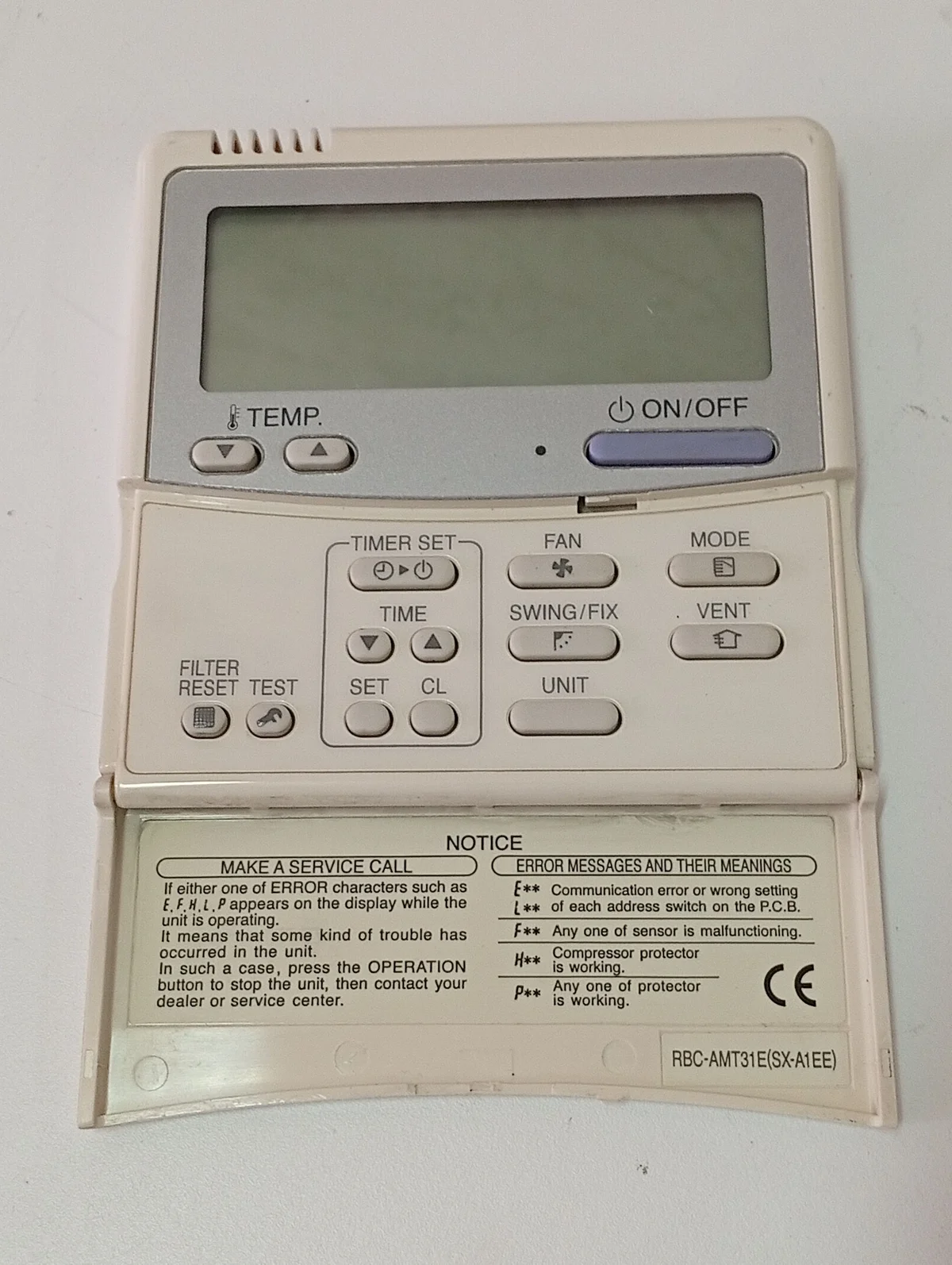 Placa Electrónica Aire Acondicionado Mando Termostato De Pared RBC-AMT31E(SX-A1EE)